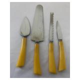 Vintage Butterscotch Bakelite 4 Pc Cutlery Set