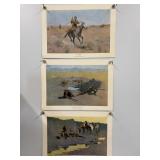 Vintage Frederick Remington Western Prints 14'x10'