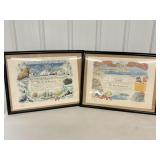 Vintage Framed Certificates 25'x19'