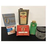 Vintage Barbasol Jar, Renauld Decanter & Tins