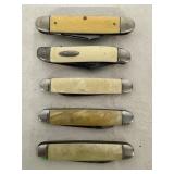 Vintage Cream & Faux Mother of Pearl Pocket Knives