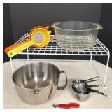 Vintage Pyrex 3qt Glass Bowl & 3qt Stainless Bowl