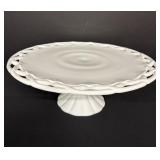 Vintage Milk Glass Pedestal Cake Stand