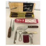 Vintage Fondue Forks, 3 in 1 Knife & Misc