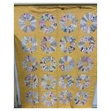 Vintage Handmade Yellow Quilt 64'x80'