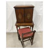 Vintage Telephone Table 18'x13'x40'H & Chair