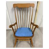 Vintage Wood Rocking Chair & Pad