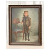 Vintage Portrait of Boy 18'x22' Framed Print
