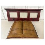 Picture Frame Shelf 23' & Wooden Book 14'x9.5'x3'H