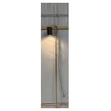 Vintage Brass Finish Tension Pole Floor Lamp 102'