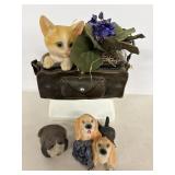 Kitten 6'H & Bassett Hound 3'H Figurines