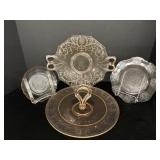 Depression Glass 10' Platter, 11'Tray & Plates
