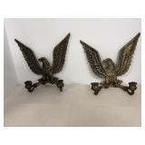 Vintage Cast Aluminum Eagle Candle Holders