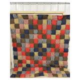 Vintage Handmade Multi Squares Quilt 79'x93'