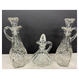 Art Deco Glass Cruets one has chip on handle
