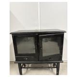 Black Wood Cabinet with Glass Doors 34'x17'x36'H