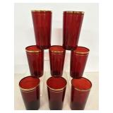 Vintage Cranberry Glass Tumblers