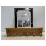 16'x20' Picture Frame damaged & Wood Peg Shelf
