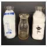 Vintage Marigold Dairies &Medd-O-Lane Milk Bottles