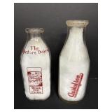 Vintage Gustafson's Dairy &Brook Hill Milk Bottles