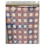 Vintage Unfinished Pink & Blue Quilt 64'x77'