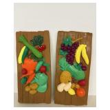 Plaster Fruit & Vegetable Plaques 7.5'x15'H
