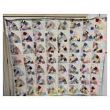VintGe Fan Quilt some staining 72'x90'
