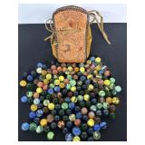 Embossed leather Bag of Marbles