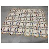 Wedding Ring Quilt 76'x63' some discoloration