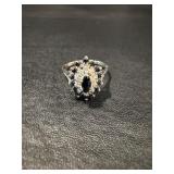 14Kt white gold ring size 9.5 with blue sets