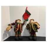 Festive Fabric Snowmen 16"H & Stocking