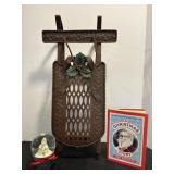 Decorative sled 12"W x 23"H, snowman...