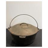 Vintage Cast-Iron Dutch Oven marked 8 & D..