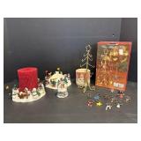 Vtg Wine marker tree, snow globe & (2) Christmas..