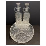 (2) small cruets & relish dish