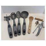 Whetstone woodenware spoon, assorted untensils.