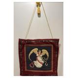 Vintage Quilted Fabric Wall Hanging 26"W X 25"H