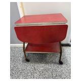 Vintage Mid-Century Modern Red Formica & Chrome..