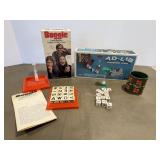 Vtg Lowe - Ad- Lib crossword cubes & parker bros .