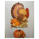 Vtg Die cut Thanksgiving turkey & pumpkin....