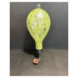 Hand blown art glass hummingbird feeder 11.5"H