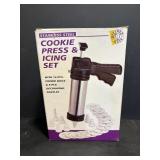 Stainless steel cookie press & icing set