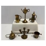 Vtg Minature brass carafe with spiget,...