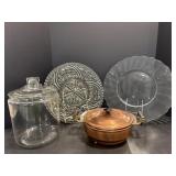 (2) glass plates 12.5"& 14.5" dia, clear...