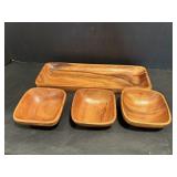 Vtg Mid-Century modern monkey pod wood ...