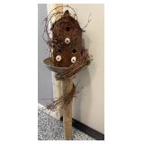 Rustic bird house 42"H