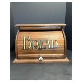 Vtg Wooden bread box 18"W x 11"D x 12"H
