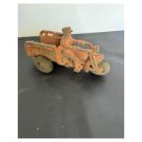 Hubley cast iron crash car motorcycle.
