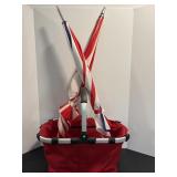 (2) Golf Umbrellas & Fabric Carryall Basket...