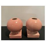 Vintage Fiesta Ware Rose Bulb Candleholders 4"H